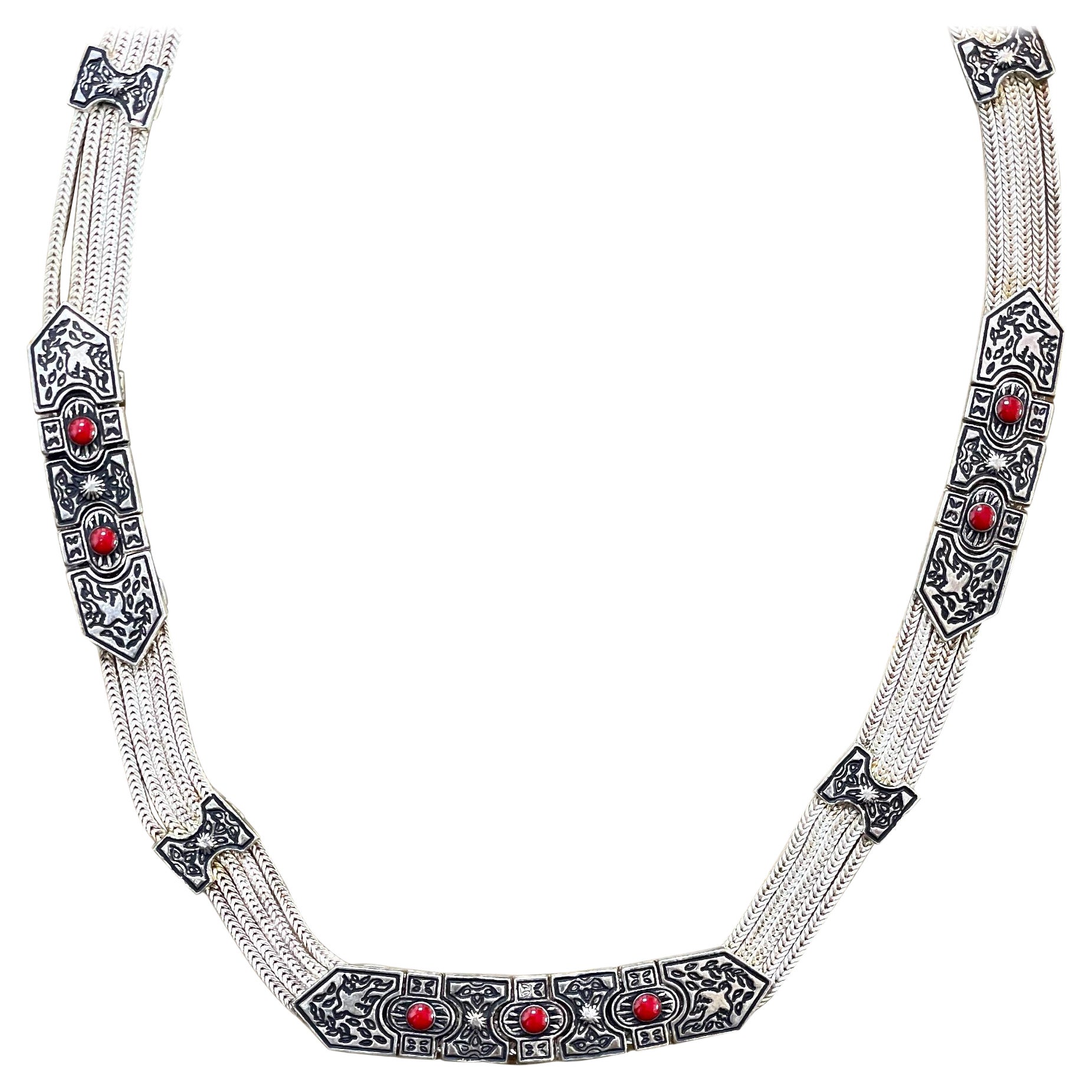 Vintage Elegance Antique Silver Chain Necklace