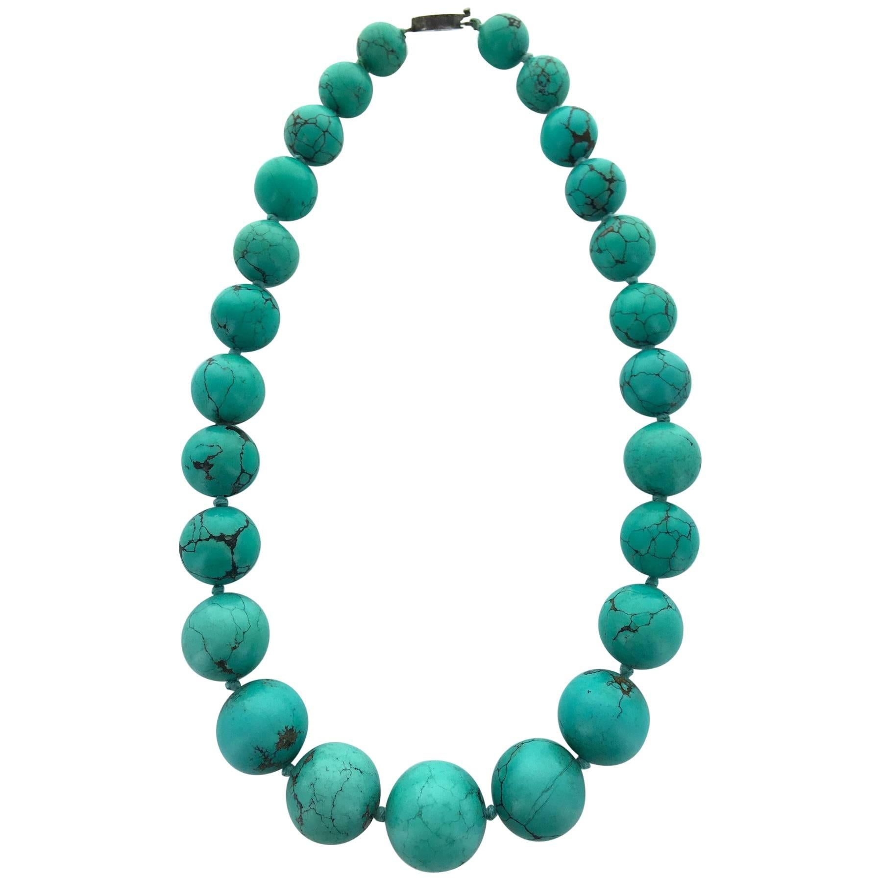 Antique Turquoise Matrix Necklace
