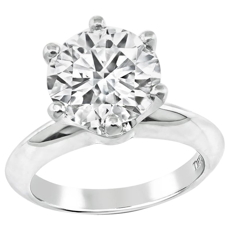Tiffany & Co GIA Certified 3.40ct Diamond Solitaire Engagement Ring
