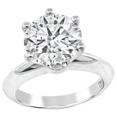 Anillo de compromiso solitario de diamantes de 3,40 ct con certificación GIA de Tiffany & Co.