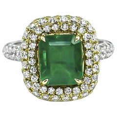 GIA Esmeralda colombiana de 2,51 ct Diamante de 1,50 ct Anillo de compromiso