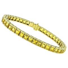 Pulsera Línea Oro Zafiro Amarillo 17.00ct