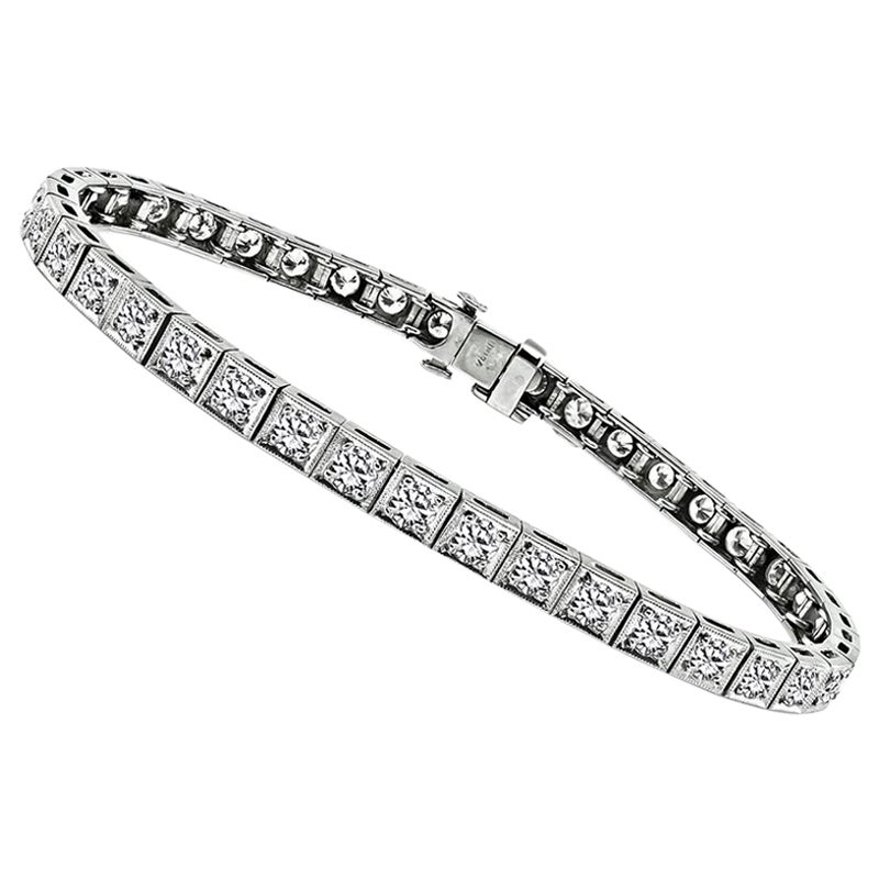 Art Deco 4.20ct Diamond Line Bracelet