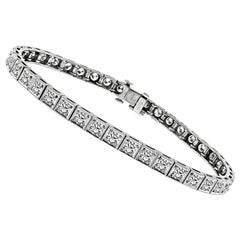 Bracelet ligne Art déco avec diamants 4,20 carats