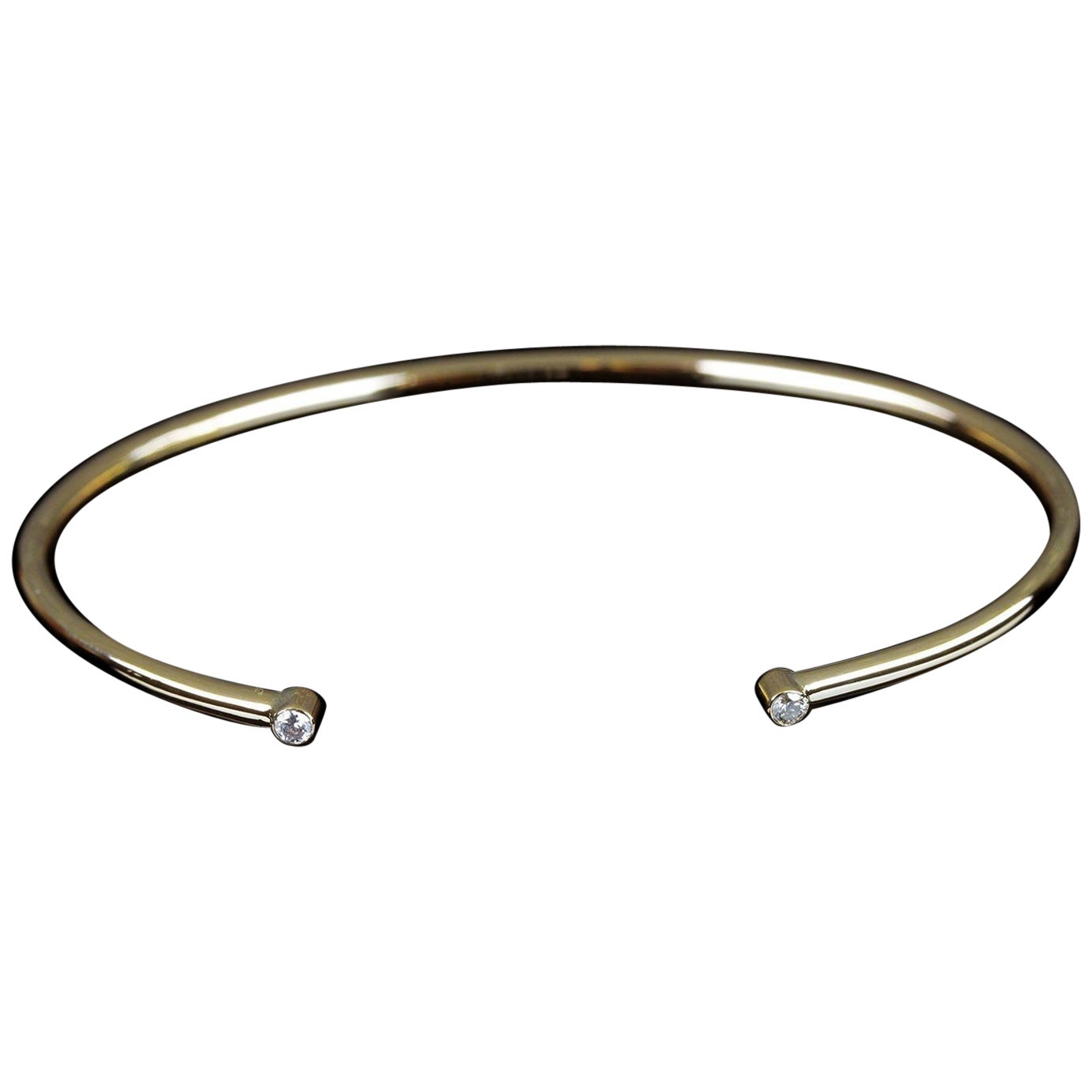 Diamond Cuff Bangle Bracelet 14k Yellow Gold Fine Jewelry Unique Gift For Women