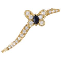 Van Cleef & Arpels Sapphire Diamond Gold Butterfly Pin