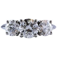 Tiffany & Co Three Stone Diamond GIA Certified Platinum Engagement Ring 6