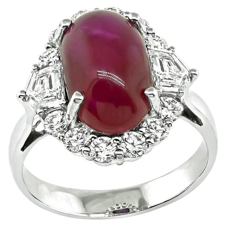 Anillo de oro con rubí de Birmania de 5,00 ct y diamante de 1,10 ct