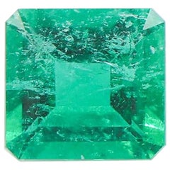 Émeraude colombienne de 0,66 carat, pierre précieuse non sertie, taille émeraude 5,70 x 5,38 mm