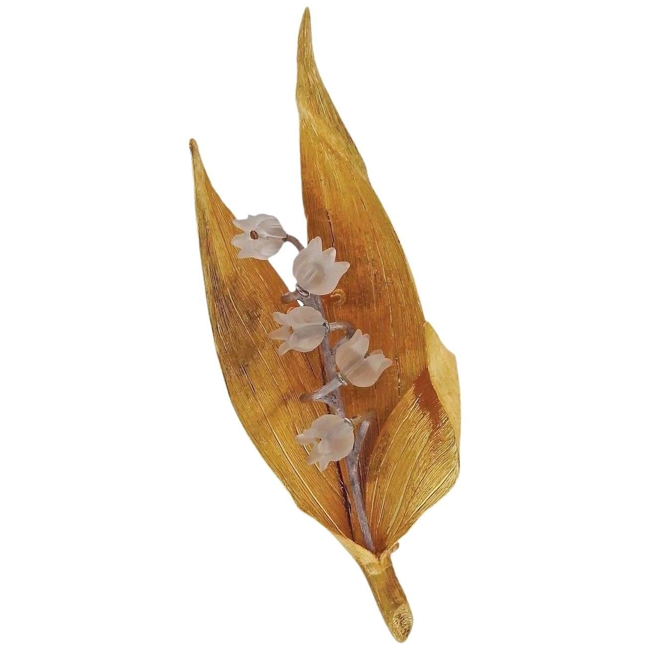 Buccellati Gold Crystal Flower Brooch Pin