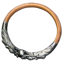 Brazalete de plata de ley Dragón de ratán y bambú
