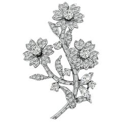 Vintage 1.50ct Diamond Flower Pin