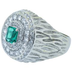 Diamond & Emerald Gold Ring 12