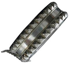 Late Victorian Sterling Silver Studded Bangle