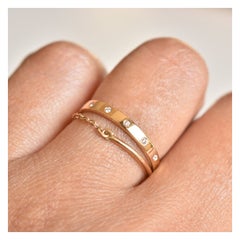 Alliance d'éternité en or 14k sertie de diamants de 2 mm, cadeau de la bague Mid Thumb