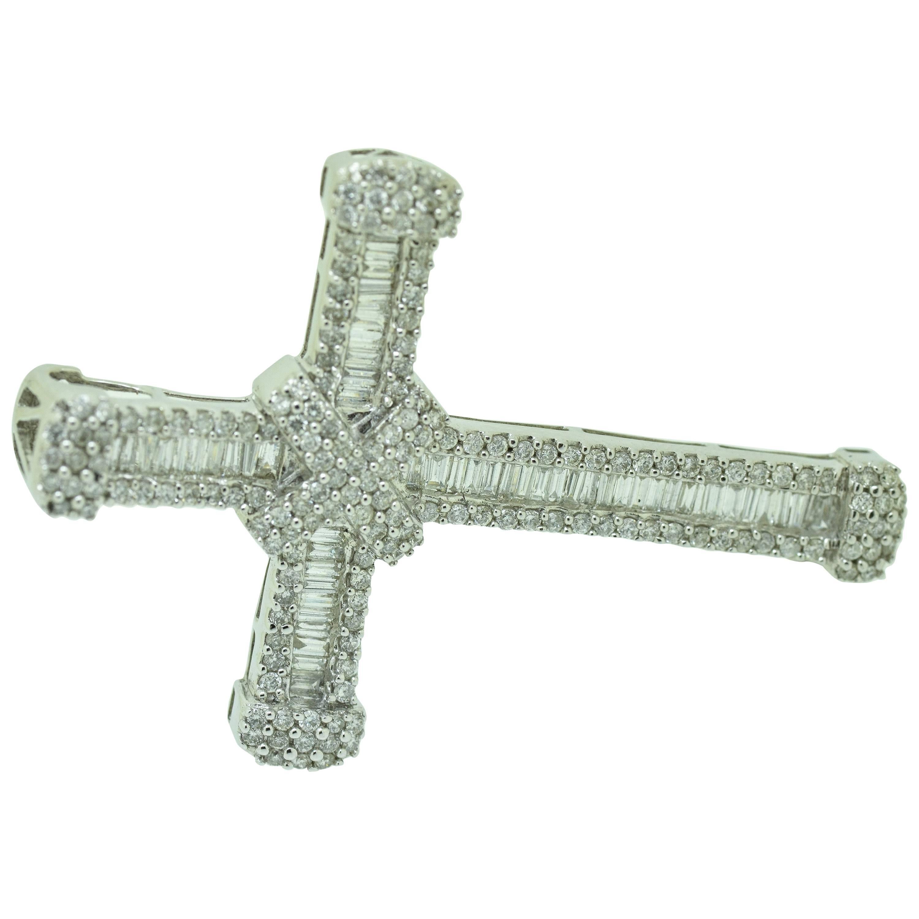 Tiffany Style Diamond Cross  For Sale