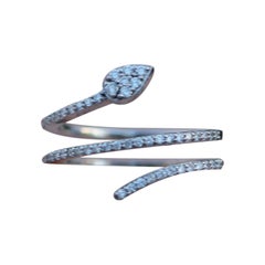 Verlobungsring aus 14 Karat Gold mit echtem Diamantschlangenring und halber Diamant in Halbband mit Diamant für sie