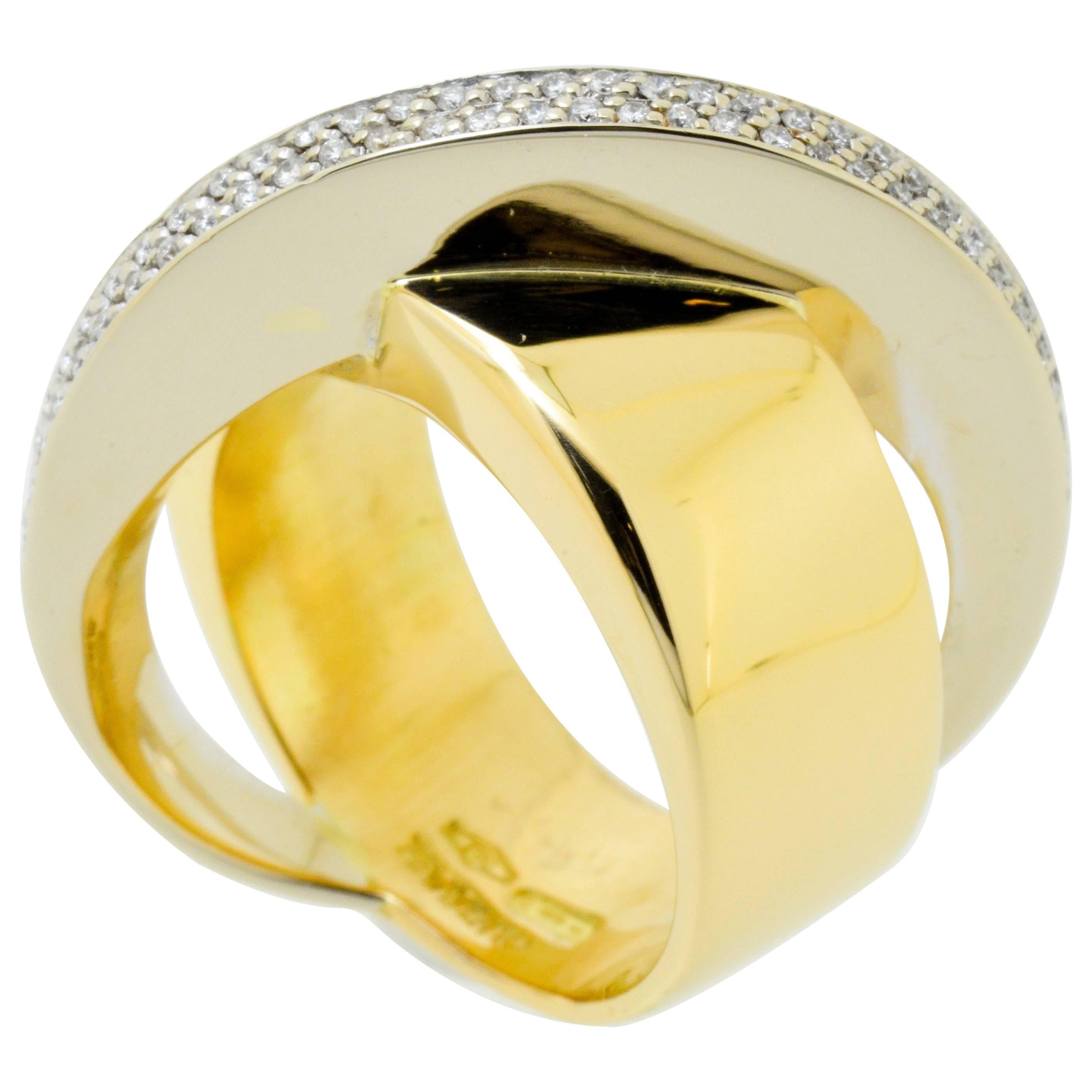 White & Yellow Gold Diamond Pesavento Ring For Sale