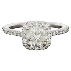 Ritani 1.68 Carats Round Diamonds Gold Halo Engagement Ring