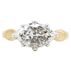 Ferrucci GIA Certified 1.50 carat Marquise Diamond gold Platinum Ring 3