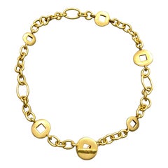 18k gold Pomelatto link necklace