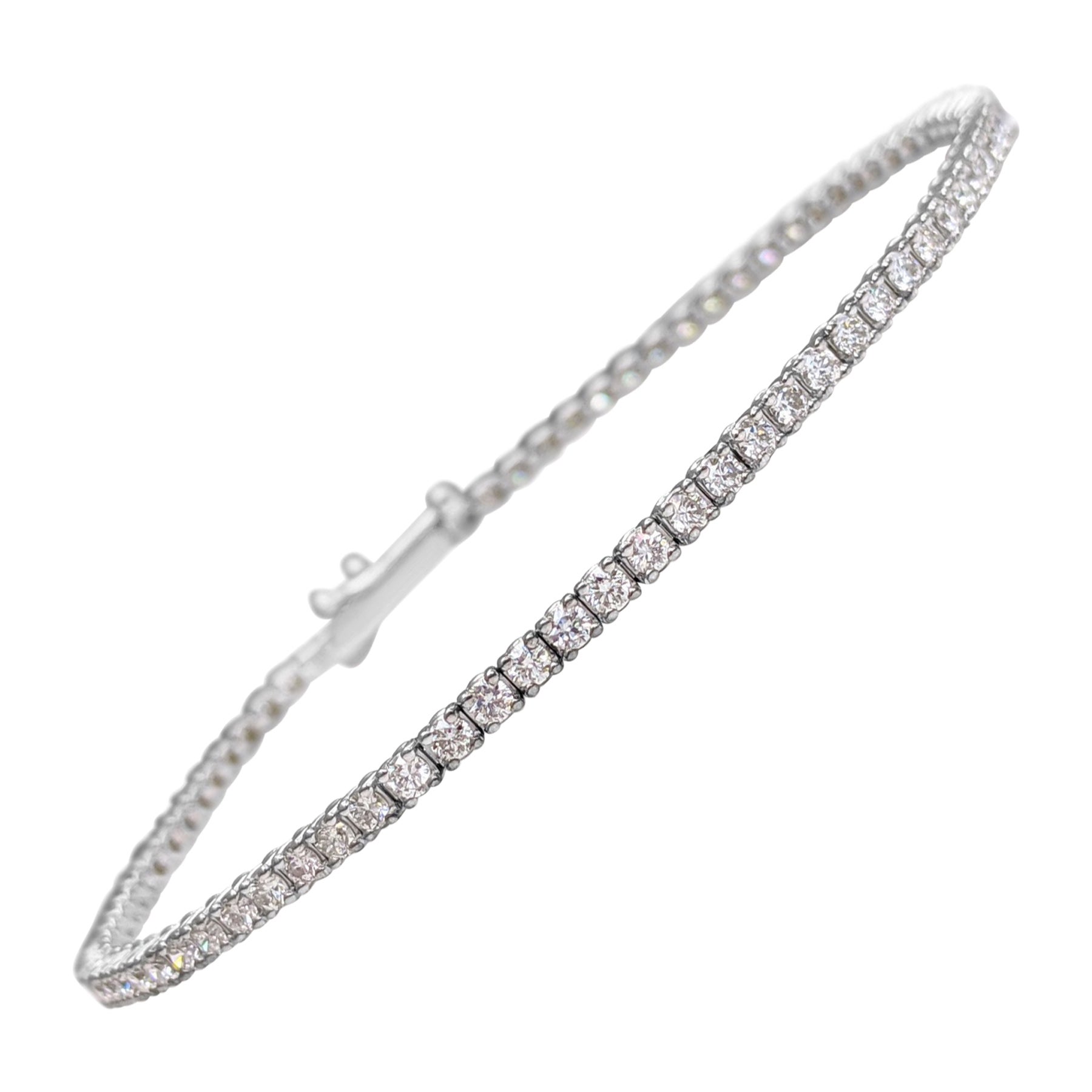 NESSUNA RISERVA! - Bracciale Tennis con diamanti da 2,23 carati in oro bianco 14K