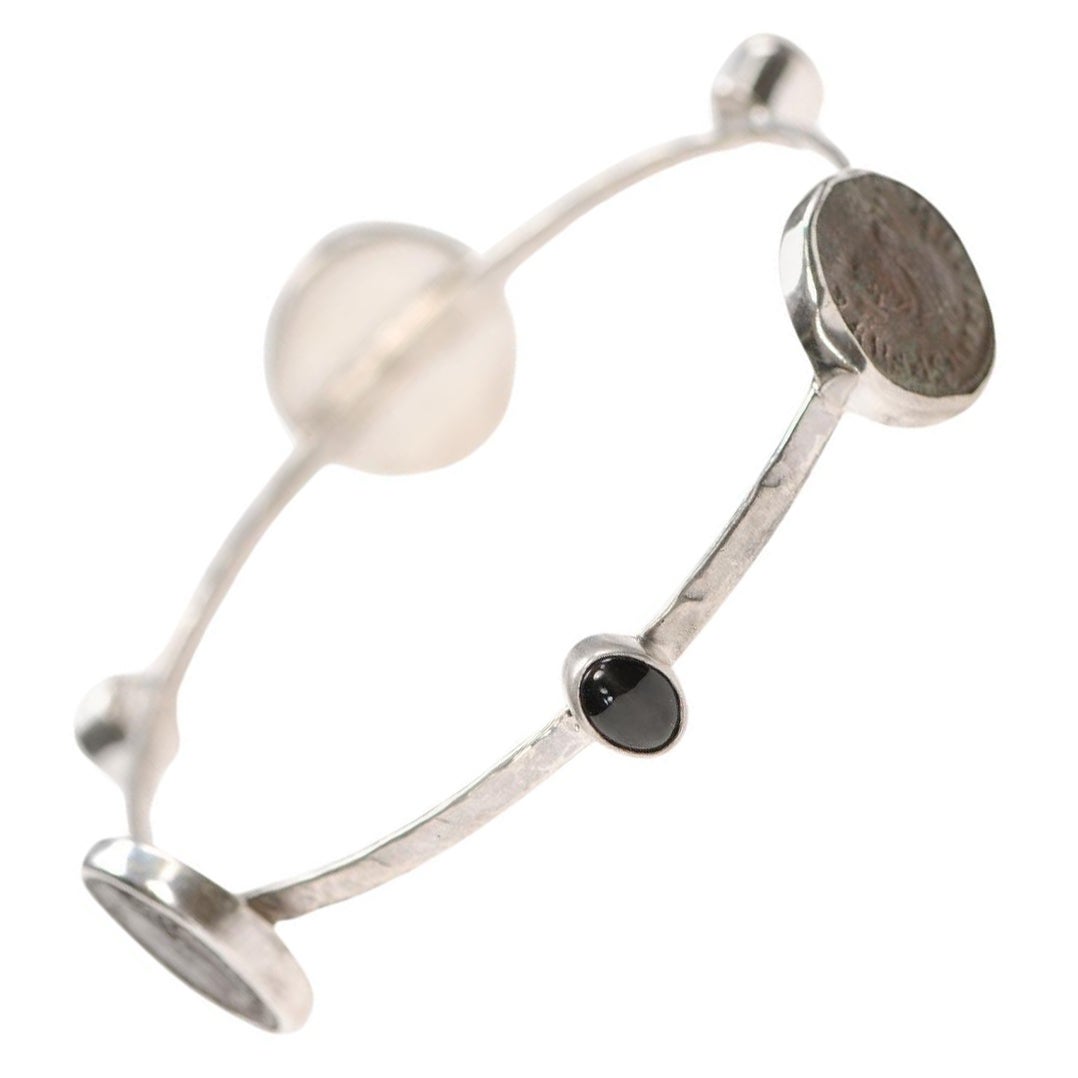 Elegant Bracelet w/ 3 Roman Coins in Sterling Silver