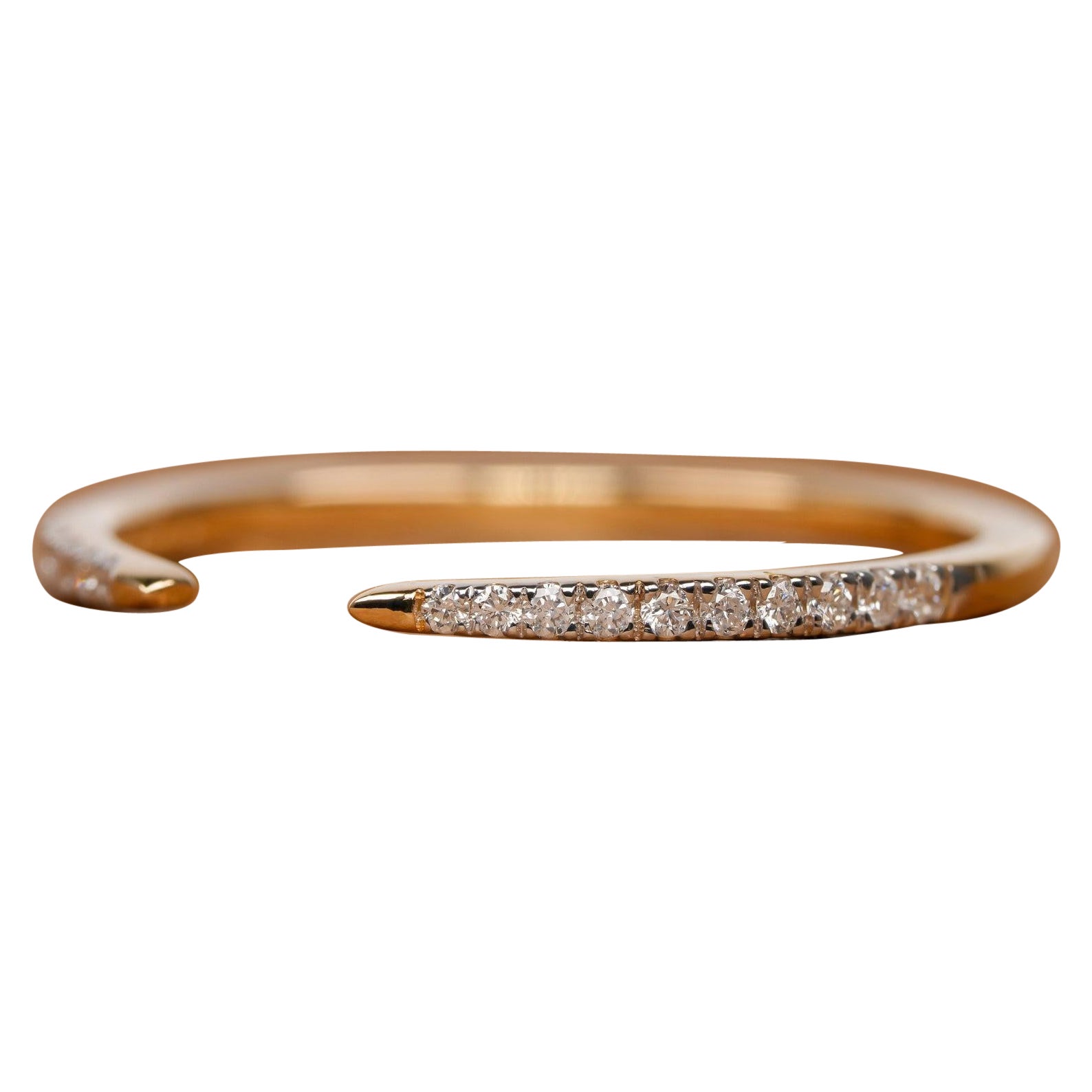 Anillo de diamantes en forma de garra con puño abierto Anillo de diamantes de oro de 14k Regalo único y minimalista para ella