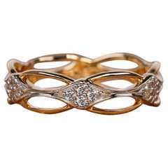 Natural Diamond Celtic Knot Ring 14k Gold Irish Knot Ring Matching Ring For Her.