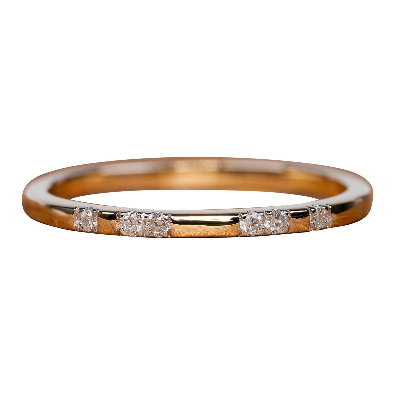 Delicado anillo de boda de diamantes de oro de 14k Anillo de diamantes naturales Anillo minimalista de regalo.