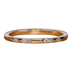 Anneau de mariage en or 14k avec diamant naturel Bague minimaliste Cadeau.