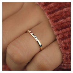5 Stein Micro Pave Set Minimalistisch Diamant Ring 14k Gold Ring Minimalistisch Schmuck