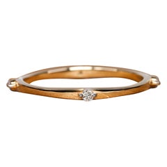 Diamante natural 4 piedras talla redonda Anillo minimalista Anillo de oro de 14k Regalo de aniversario