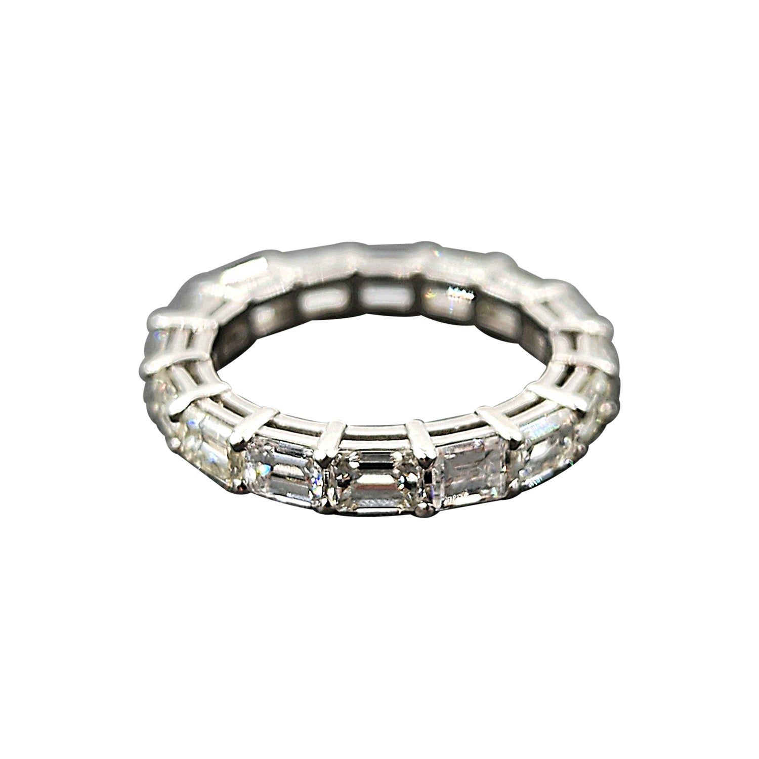 3.86 ct Emerald Cut East West Eternity Ring