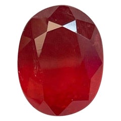 Rhodonite naturelle non chauffée rouge sang de pigeon du Brésil de 6,57 carats, de qualité pure
