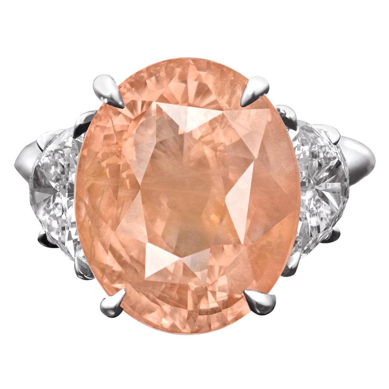 Lotus Certified 10 Carat Natural Padparadscha No Heat Oval Sapphire