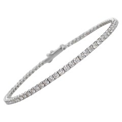 Bracelet tennis en or blanc 14 carats avec diamants de 3,45 carats