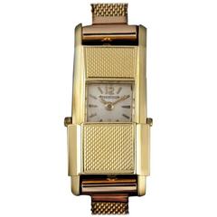 Jaeger LeCoultre Ladies Yellow Gold Duoplan manual wind Wristwatch 12
