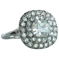 1.01 carat Cushion Diamond Platinum Ring 9