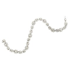 1.00 CTW Round Brilliant Diamond Platinum Floral Design Bracelet