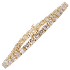 Bracciale A Link con diamanti naturali reali da 4 1/2 carati in oro giallo 14k 3