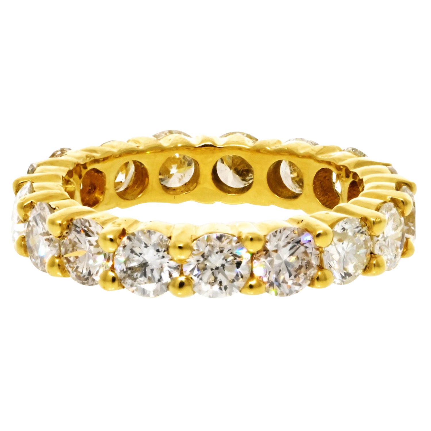 18K Yellow Gold 3.30cttw Round Diamond Eternity Ring