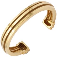 1980s Tiffany & Co. Rigged Reversible Wear Atlas Gold Bangle Bracelet