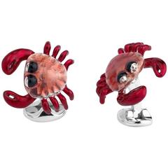 Deakin & Francis Sterling Silver Enamel Crab Cufflinks 11