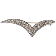 Tiffany & Co. Large Diamond Platinum Seagull Brooch