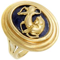 Ilias Lalaounis Lapis Lazuli Yellow Gold Ring 6