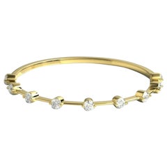 Diamond Stacking Ring 14K Solid Yellow Gold Round diamond Wedding Band Gift.