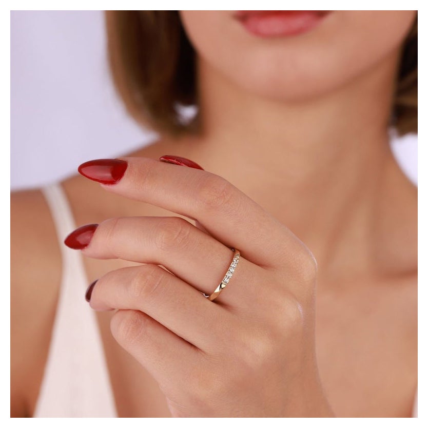 Anillo de oro de 14k Anillo de diamantes en la montaña Anillo de compromiso inspirado en la naturaleza Regalo para ella en venta