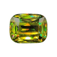 Beautiful Green Sphene 2.60 ct Step Cushion