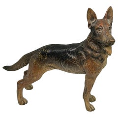 German Shepherd Dog Austrian Vienna Bronze Circa 1900 6.5 Inch Austria Bronze